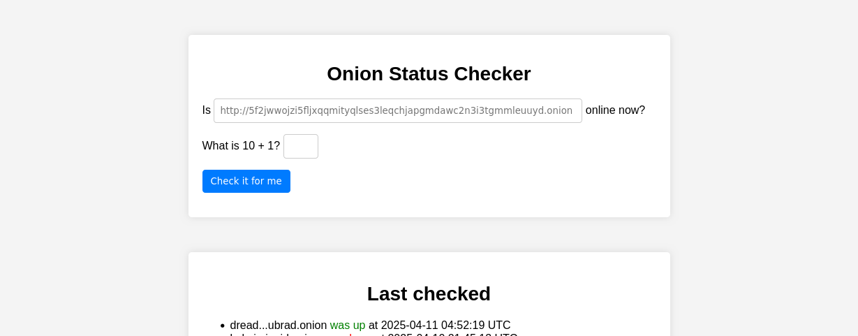 Onion Status Checker